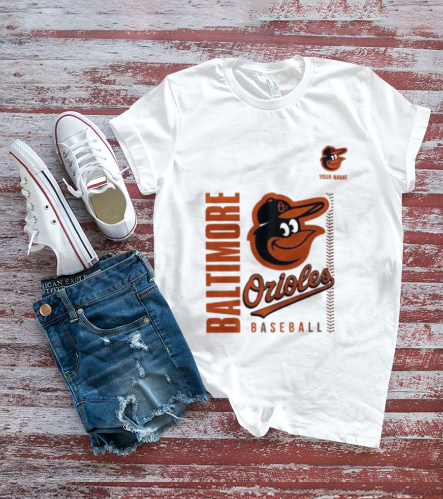 Baltimore Orioles Baseball Team Logo With Mascot Bird T-Shirt