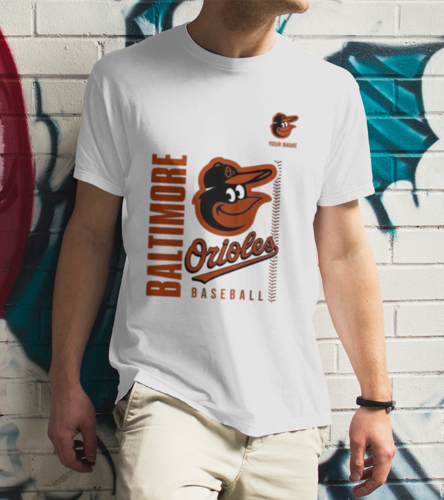 Baltimore Orioles Baseball Team Logo With Mascot Bird T-Shirt
