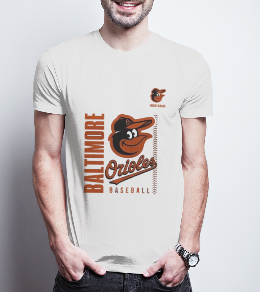 Baltimore Orioles Baseball Team Logo With Mascot Bird T-Shirt