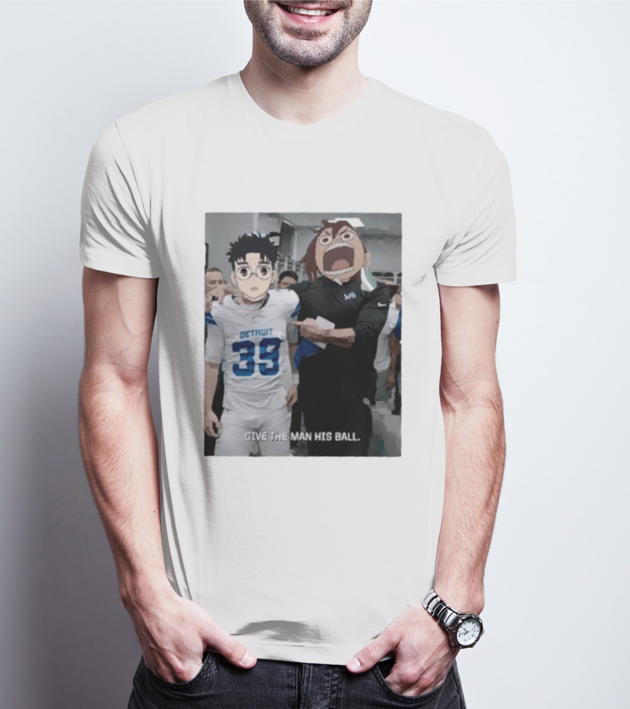 Detroit Lions Anime Give The Man His Ball T-Shirt