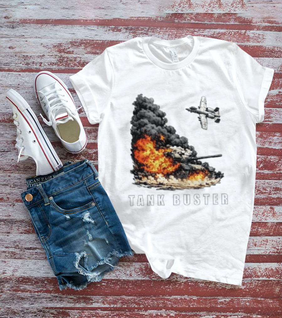 Tank Buster Explosion Fighter Plane Attack T-Shirt