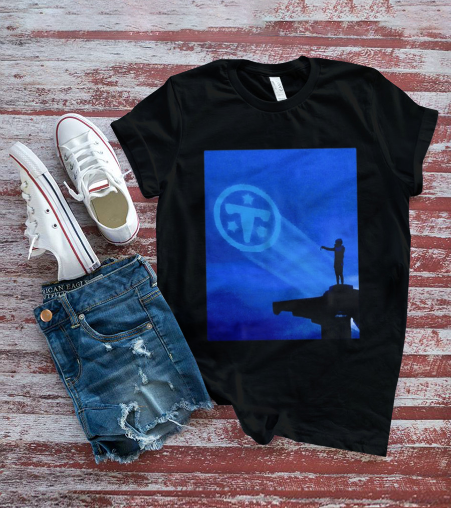 Tennessee Titans Bat Signal Navy Blue Fan Gear T-Shirt