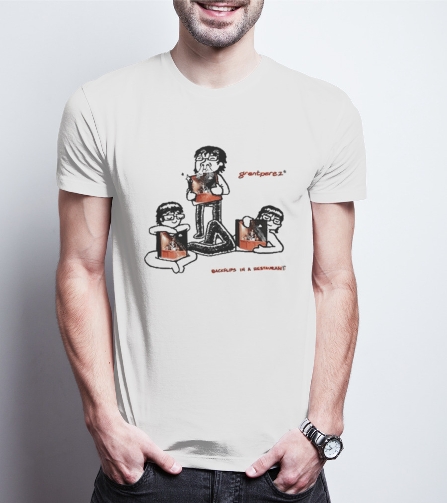 Backflips In A Restaurant Tour Grantperez Sketch T-Shirt