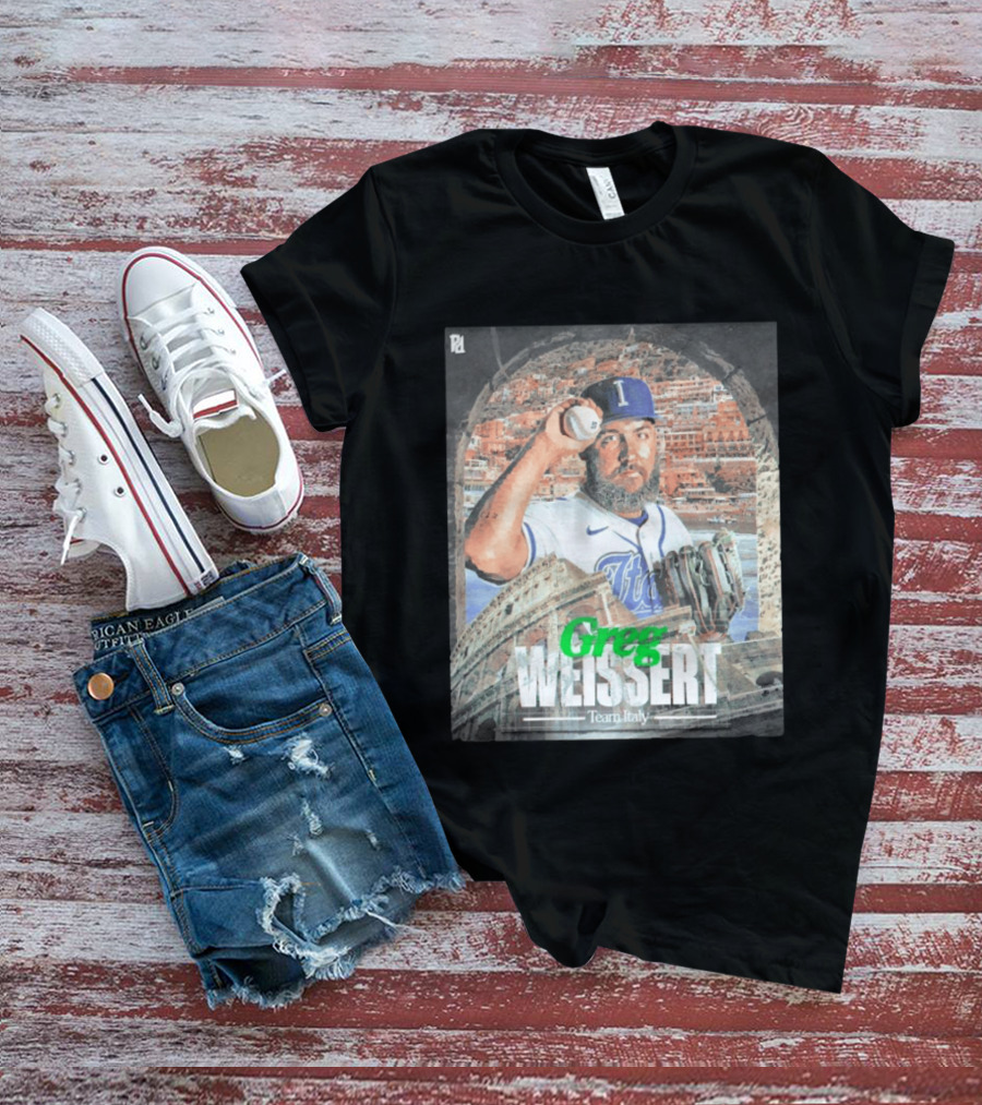 Greg Weissert Italy Pitcher Blue Colosseum Baseball Player T-Shirt