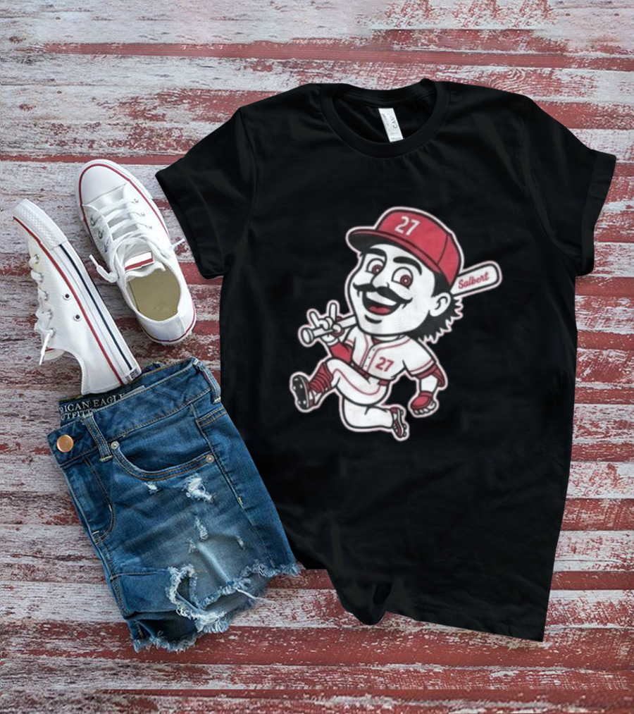 Sal Stewart Cartoon Baseball Character Number 27 Salbert T-Shirt