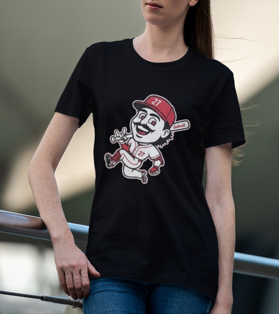 Sal Stewart Cartoon Baseball Character Number 27 Salbert T-Shirt