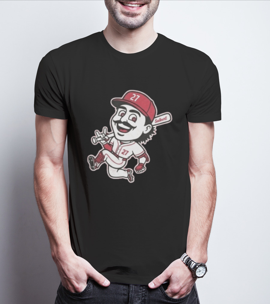 Sal Stewart Cartoon Baseball Character Number 27 Salbert T-Shirt