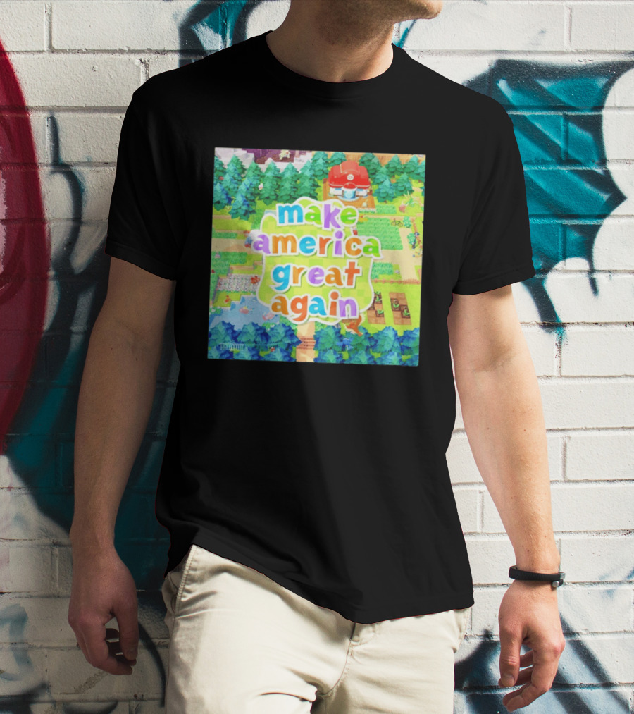 Make America Great Again Colorful Forest Game Inspired Scenery White House Pokopia Generator T-Shirt