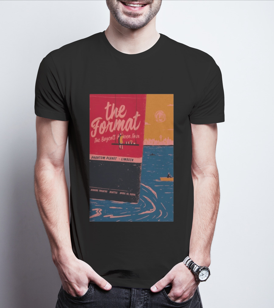 The Format Boycott Heaven Tour Moore Theatre Seattle April 13 2026 Phantom Planet Limbeck T-Shirt