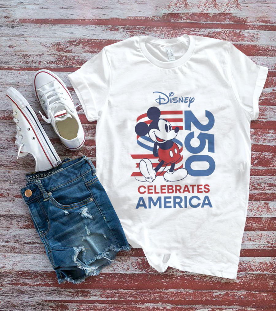 Disney Celebrates America Mickey Mouse 250 USA Patriotic Vibe T-Shirt