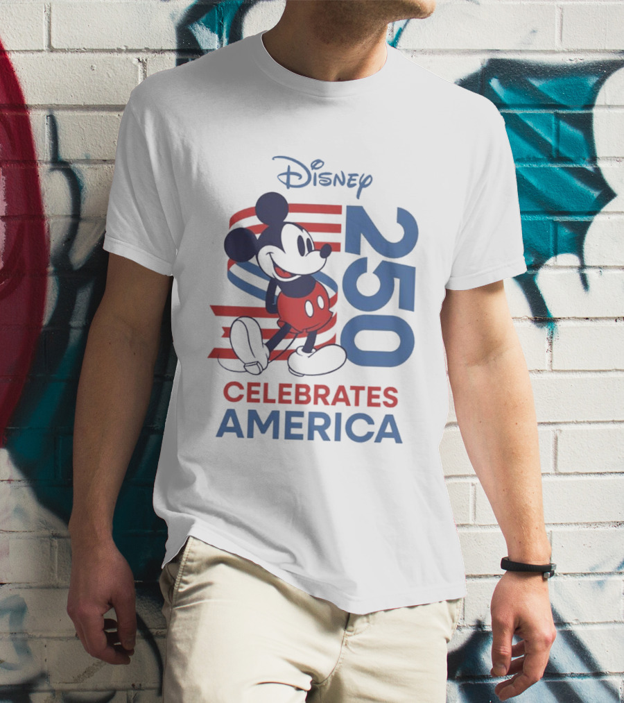 Disney Celebrates America Mickey Mouse 250 USA Patriotic Vibe T-Shirt