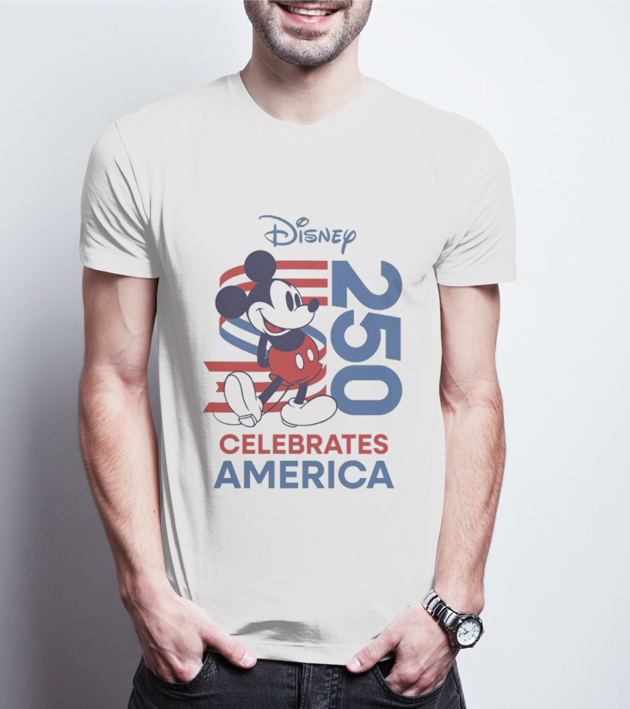 Disney Celebrates America Mickey Mouse 250 USA Patriotic Vibe T-Shirt