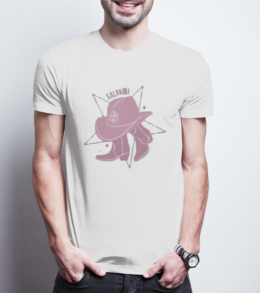 Salvame Beige Cowboy Hat And Boots With Star T-Shirt