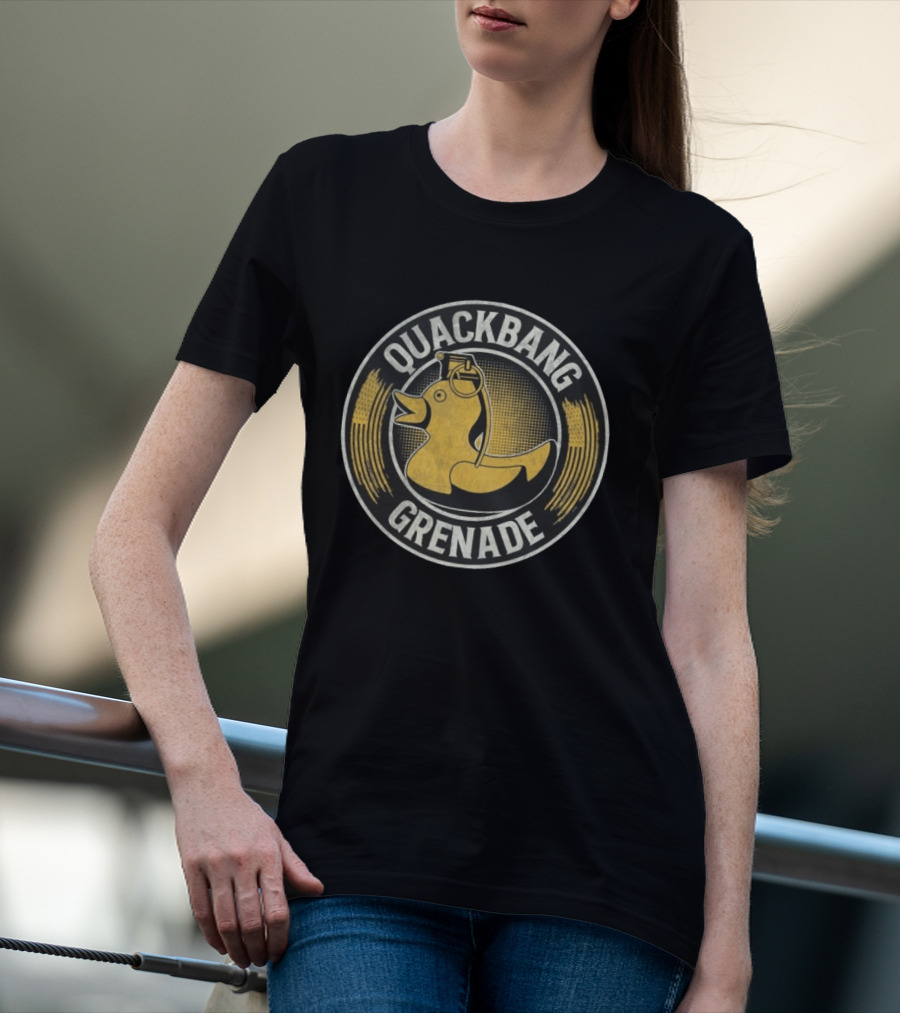 Quackbang Grenade Bunker Branding The Fat Electrician T-Shirt