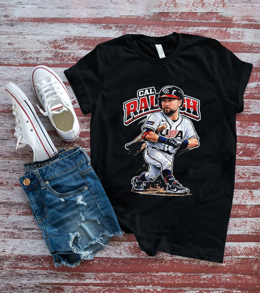 Cal Raleigh USA Baseball Classic Team Player Caricature T-Shirt