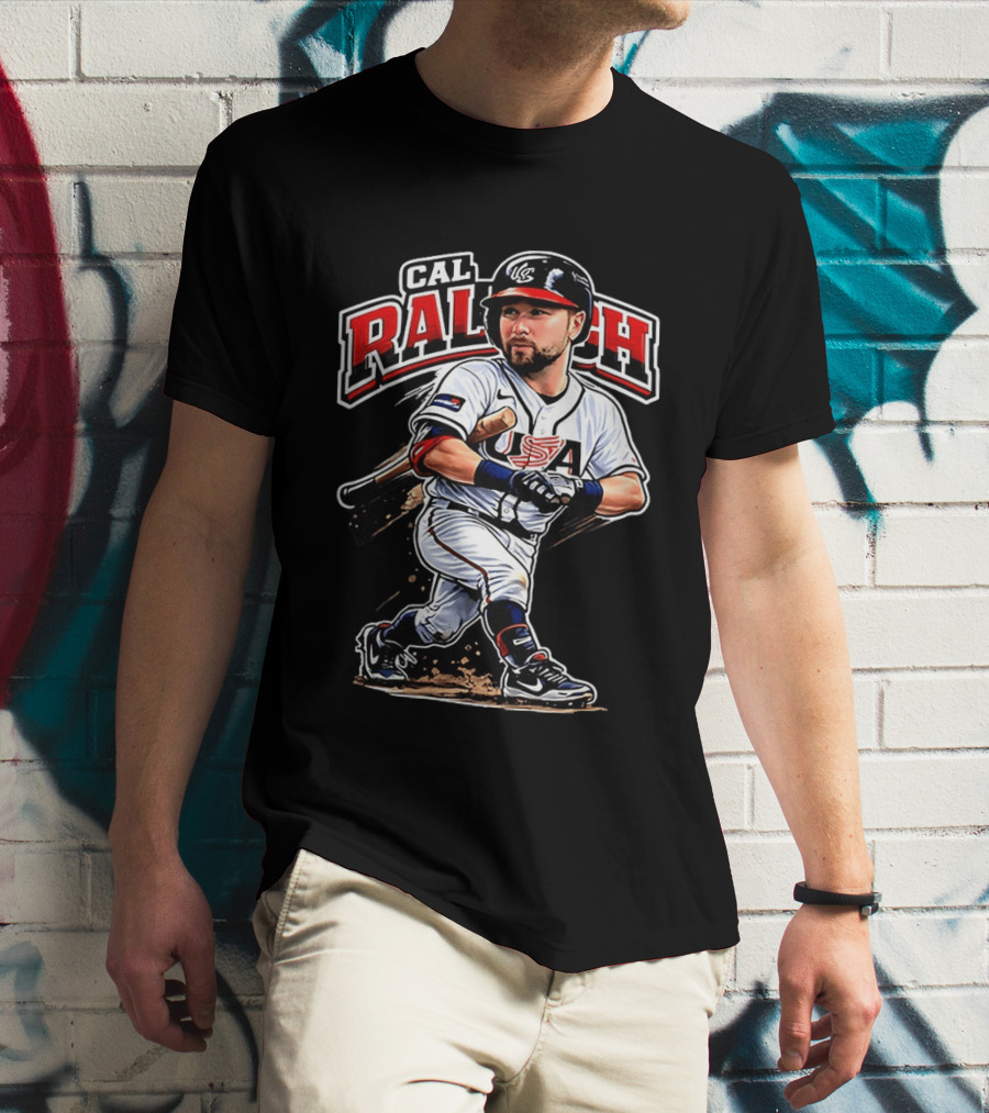 Cal Raleigh USA Baseball Classic Team Player Caricature T-Shirt