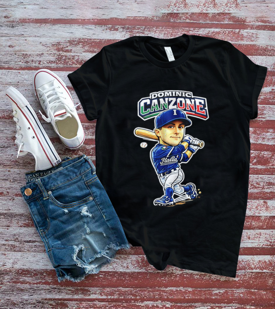 Italy Baseball Classic Dominic Canzone Italia Team Caricature T-Shirt