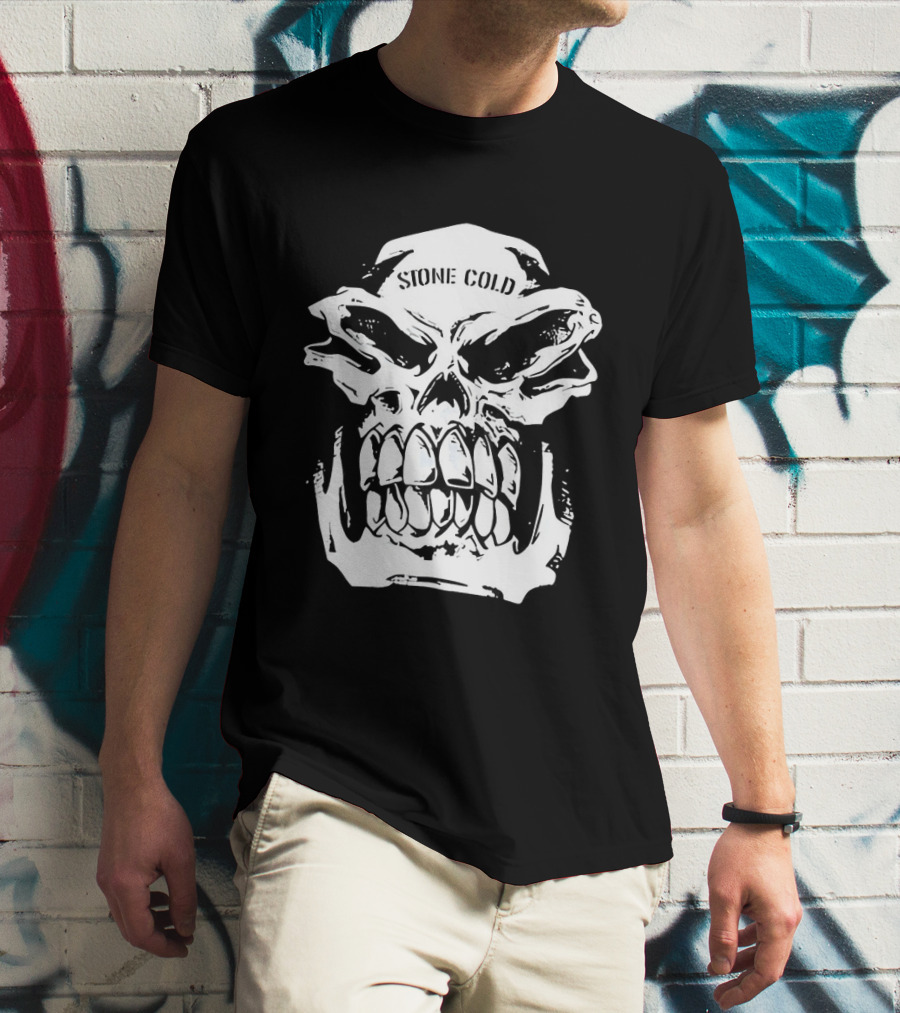 Stone Cold Steve Austin Hellraiser Skull Snow Wash T-Shirt