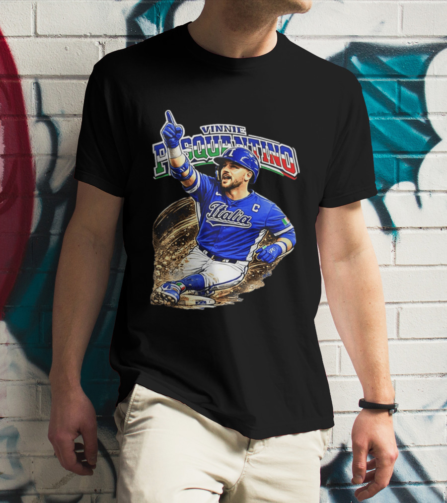 Vinnie Pasquantino Italy Baseball Classic Caricature Italia Jersey Celebration T-Shirt