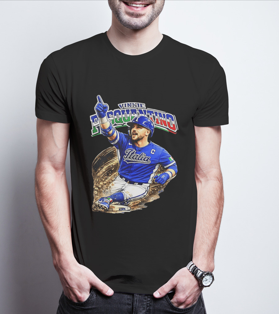 Vinnie Pasquantino Italy Baseball Classic Caricature Italia Jersey Celebration T-Shirt