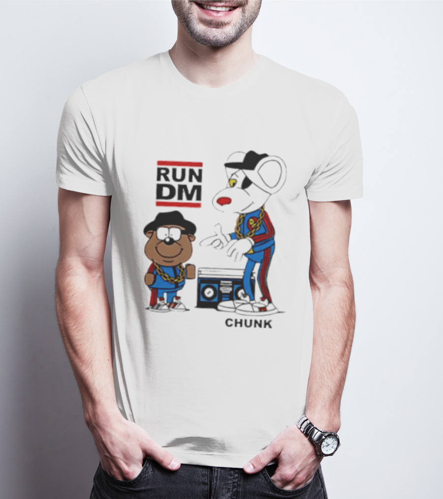 RUN DM Danger Mouse Penfold CHUNK With Boombox T-Shirt
