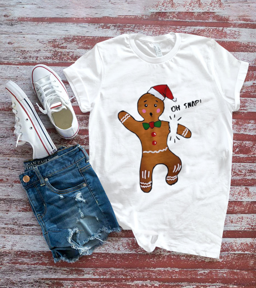 Gingerbread Man Oh Snap Broken Arm Christmas Humor T-Shirt