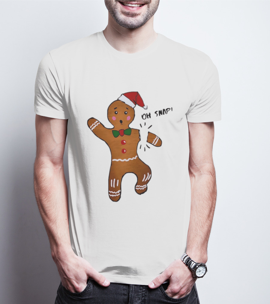 Gingerbread Man Oh Snap Broken Arm Christmas Humor T-Shirt