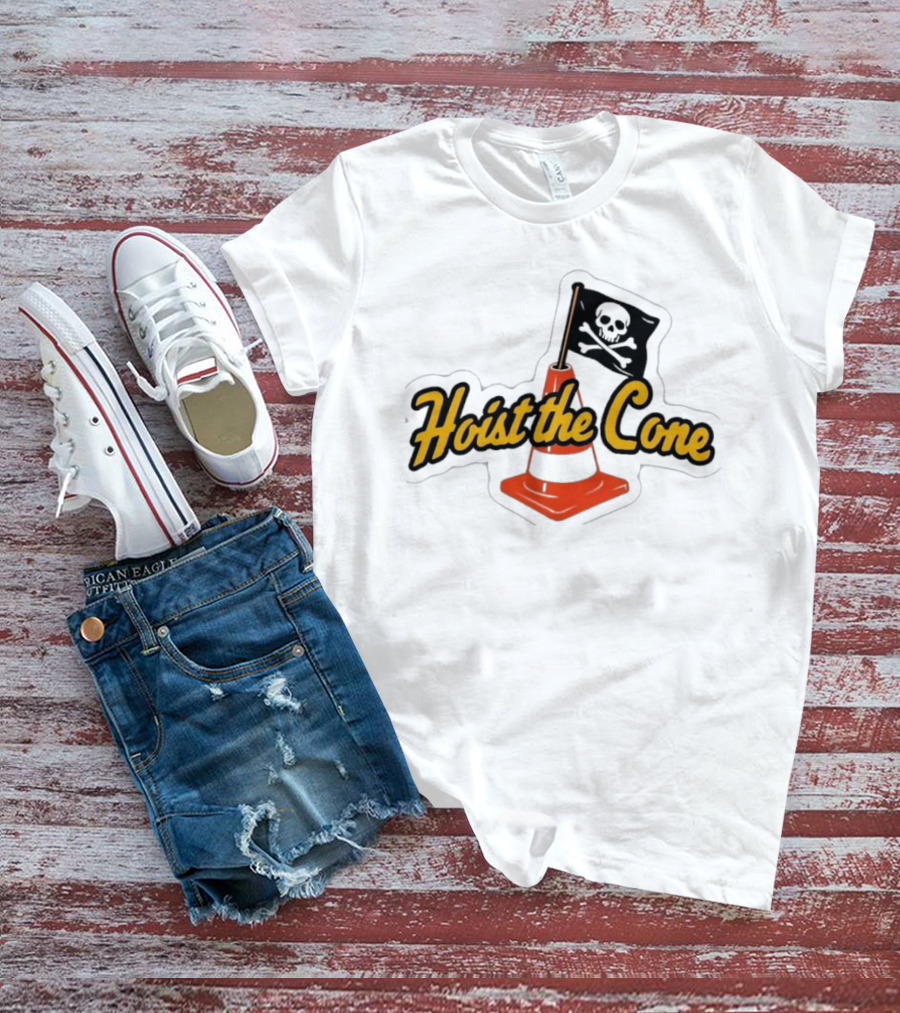 Hoist The Cone Skull Flag Orange Traffic Cone T-Shirt