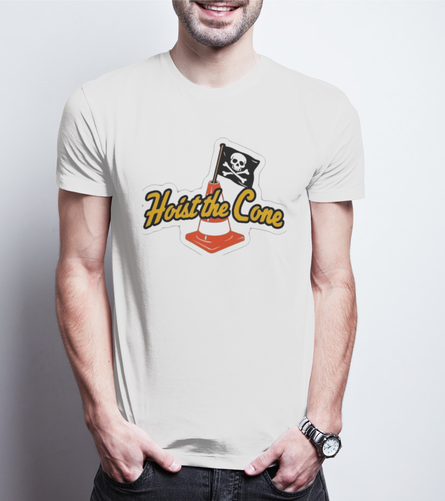 Hoist The Cone Skull Flag Orange Traffic Cone T-Shirt