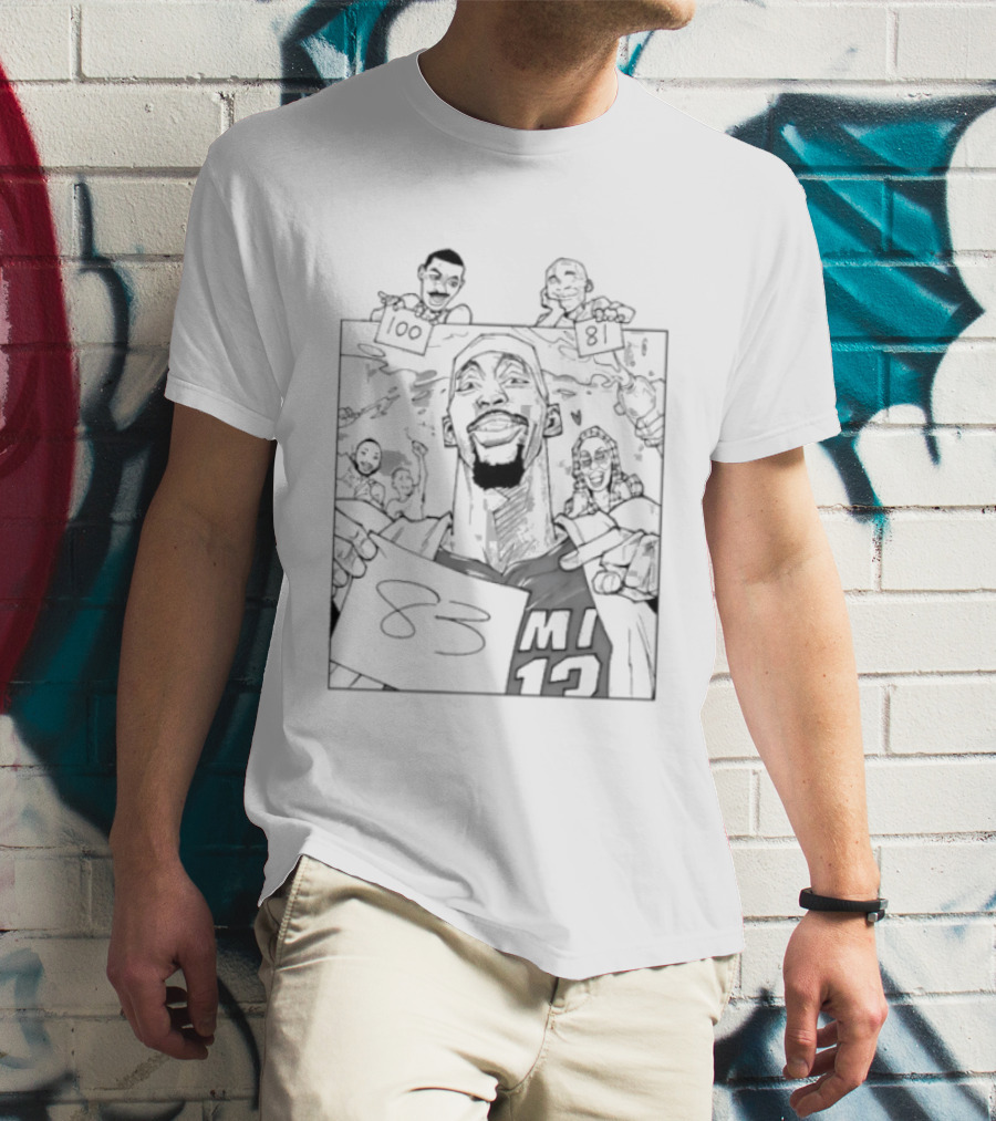 NBA Bam Adebayo 100 Wilt Chamberlain 81 Kobe Bryant 83 MI 13 Celebrate T-Shirt