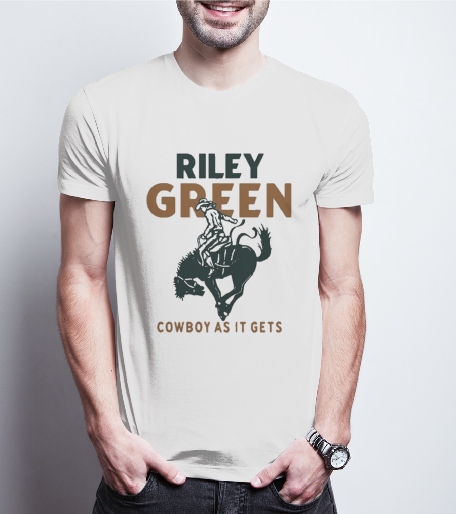 Riley Green Cowboy As It Gets Bronco Rider T-Shirt