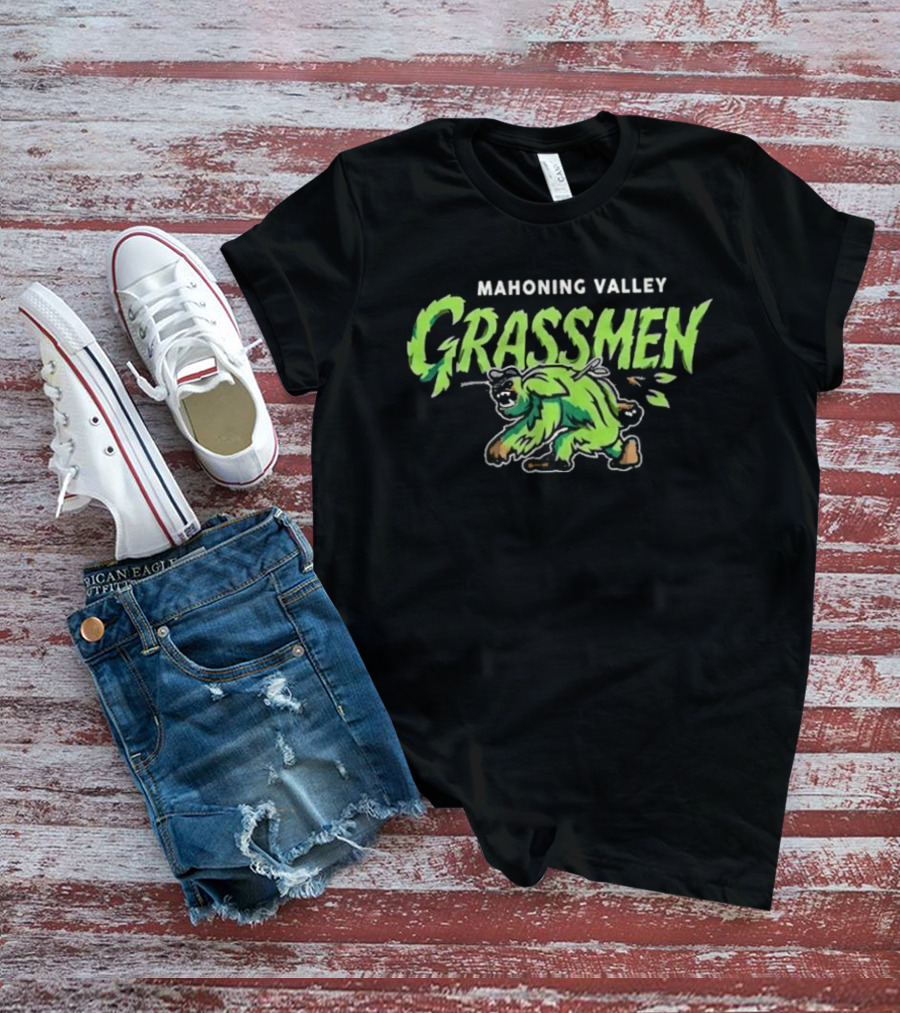 Mahoning Valley Grassmen 2026 Retro Green Creature T-Shirt