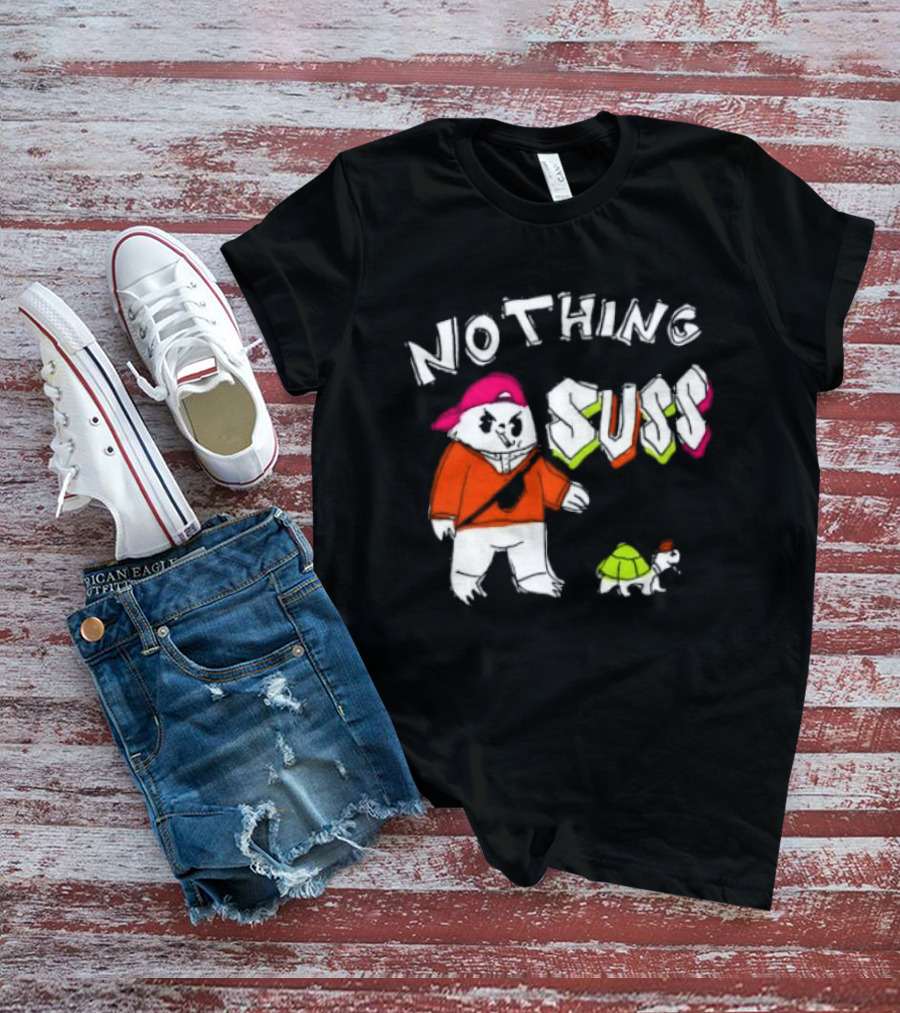 Nothing Suss Cat In Red With Turtle T-Shirt