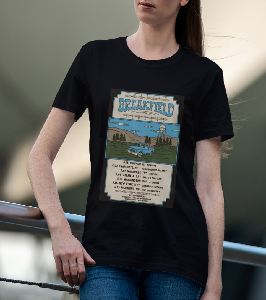 Breakfield 2026 Spring Tour Dates With Classic Truck And Scenic Landscape T-Shirt
