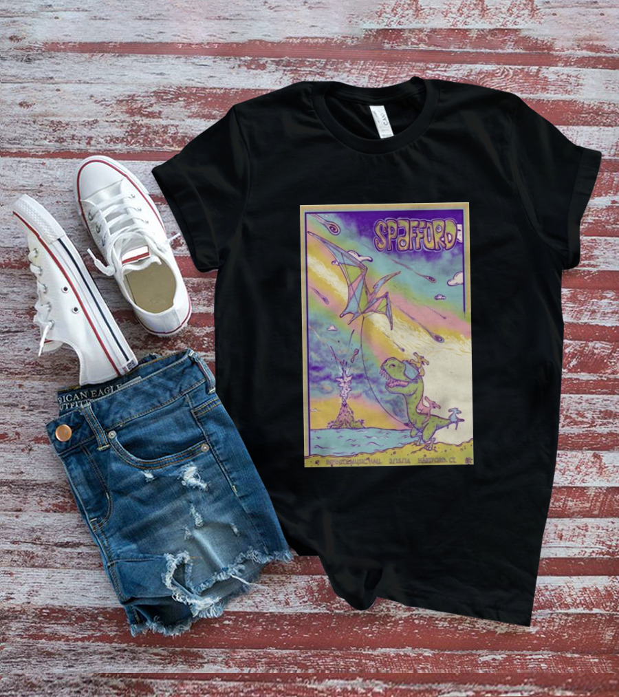 Spafford 3/15/14 Infinity Music Hall Hartford CT Dinosaur Kite T-Shirt