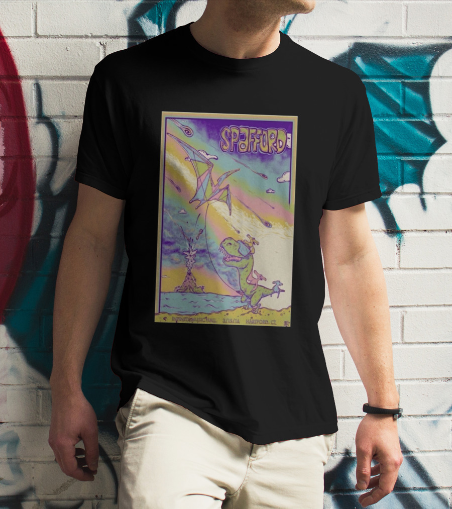 Spafford 3/15/14 Infinity Music Hall Hartford CT Dinosaur Kite T-Shirt