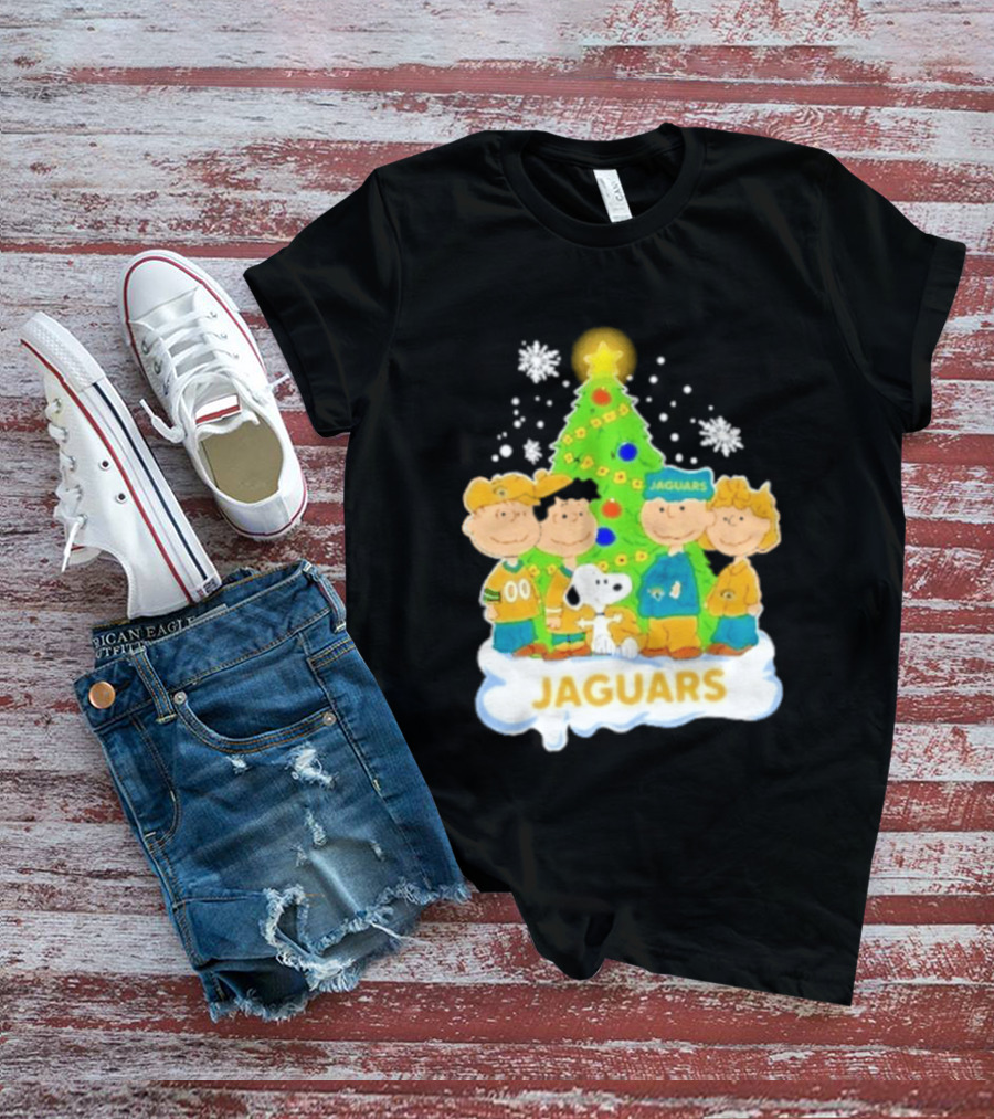Jacksonville Jaguars Snoopy Peanuts Christmas Tree Celebration T-Shirt