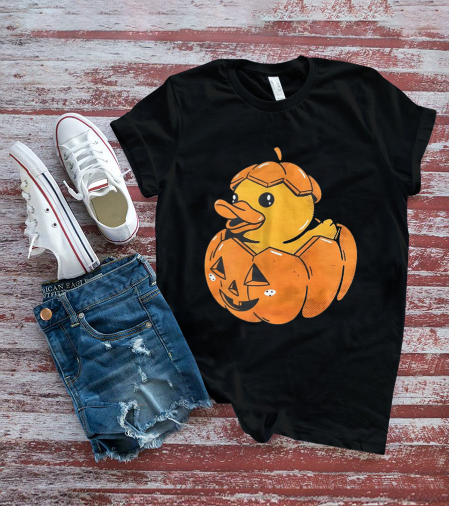 Rubber Duck Pumpkin Halloween Jack O' Lantern T-Shirt