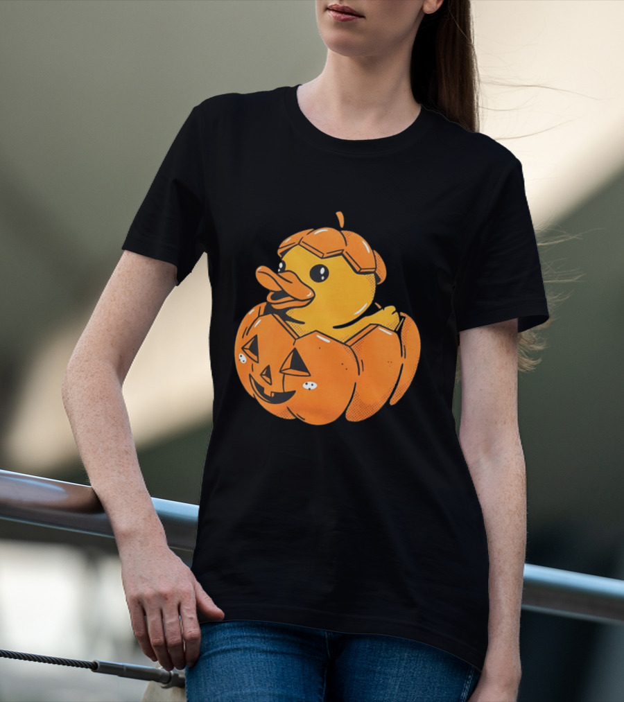 Rubber Duck Pumpkin Halloween Jack O' Lantern T-Shirt