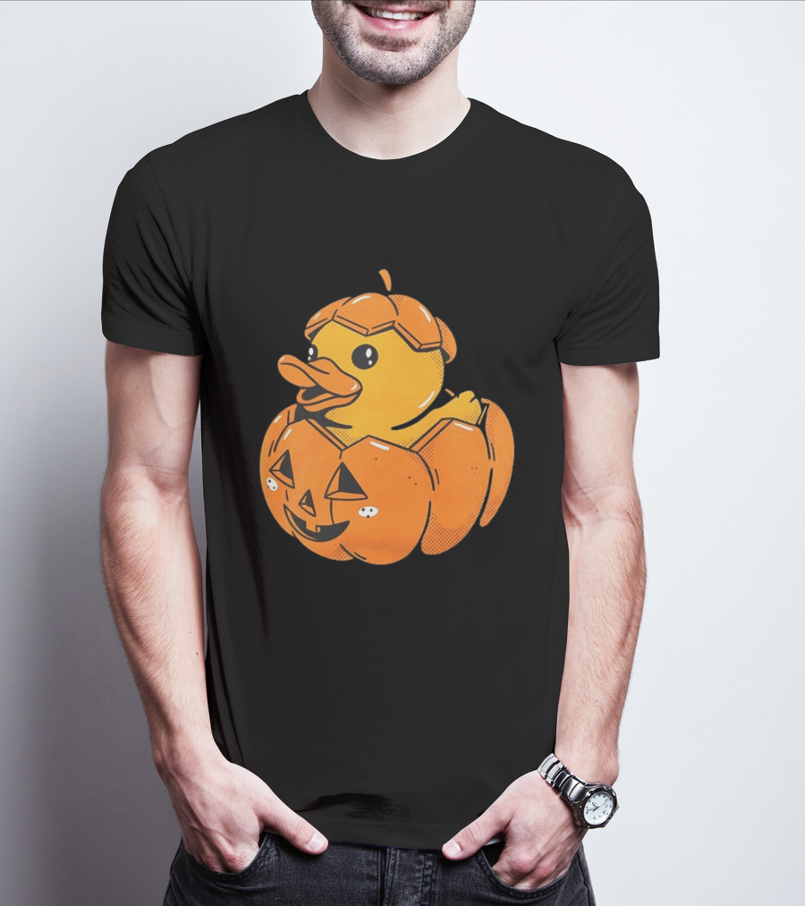 Rubber Duck Pumpkin Halloween Jack O' Lantern T-Shirt