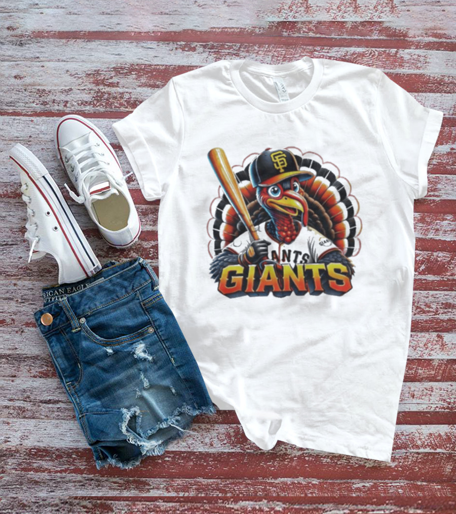 San Francisco Giants Thanksgiving Turkey Baseball T-Shirt