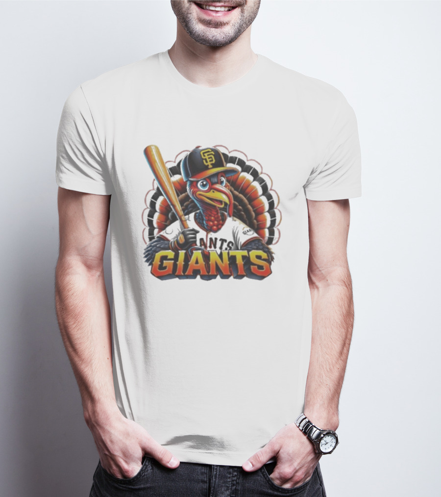 San Francisco Giants Thanksgiving Turkey Baseball T-Shirt