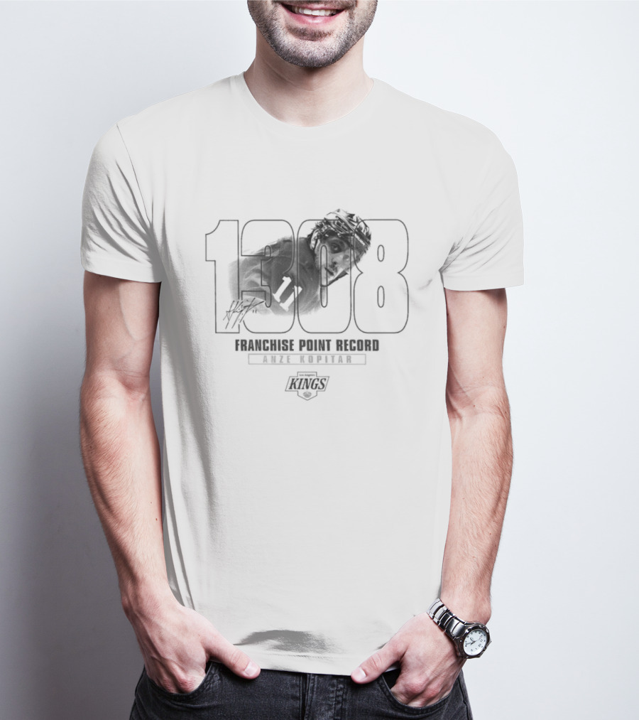 Anze Kopitar Los Angeles Kings 1000 Franchise Point Record T-Shirt