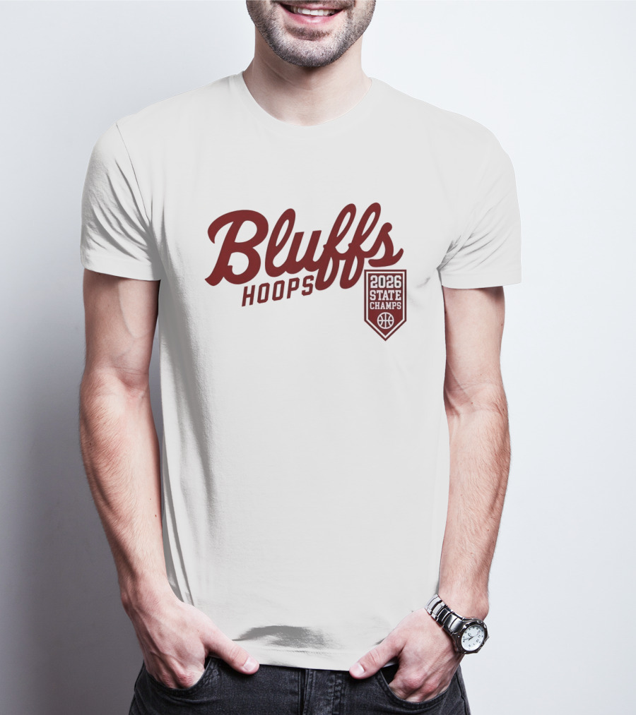 Bluffs Hoops 2026 State Champs Basketball Victory T-Shirt
