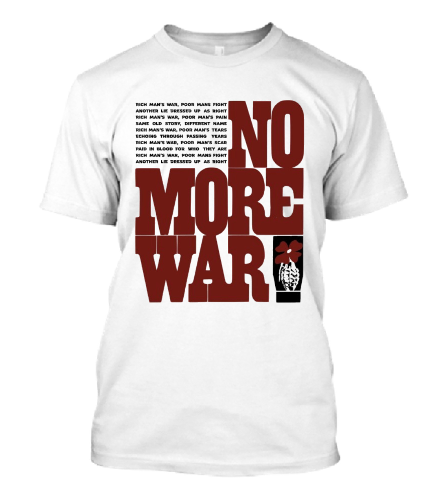No More War Wear The Peace Flower Grenade T-Shirt
