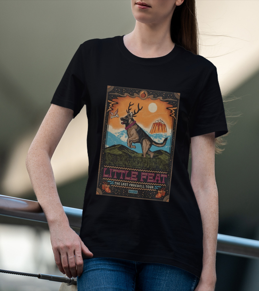 Little Feat The Last Farewell Tour 2026 Wolf Desert Scene T-Shirt