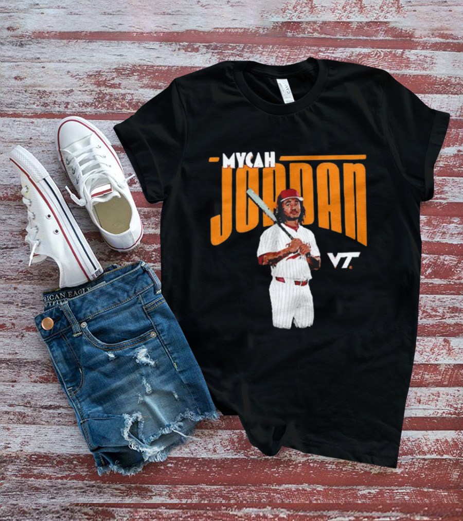Mycah Jordan VT Baseball Virginia Tech Hokies Player T-Shirt