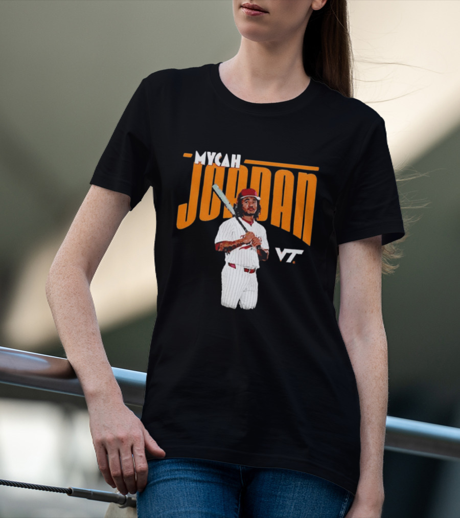 Mycah Jordan VT Baseball Virginia Tech Hokies Player T-Shirt