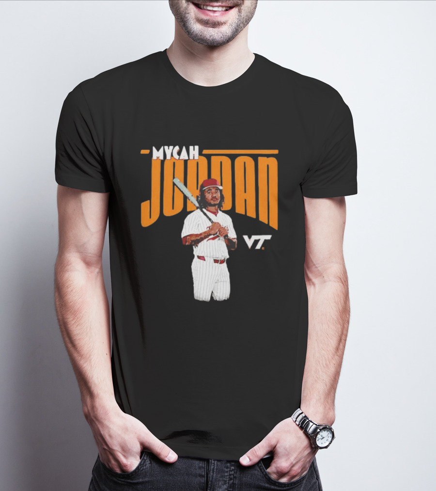Mycah Jordan VT Baseball Virginia Tech Hokies Player T-Shirt