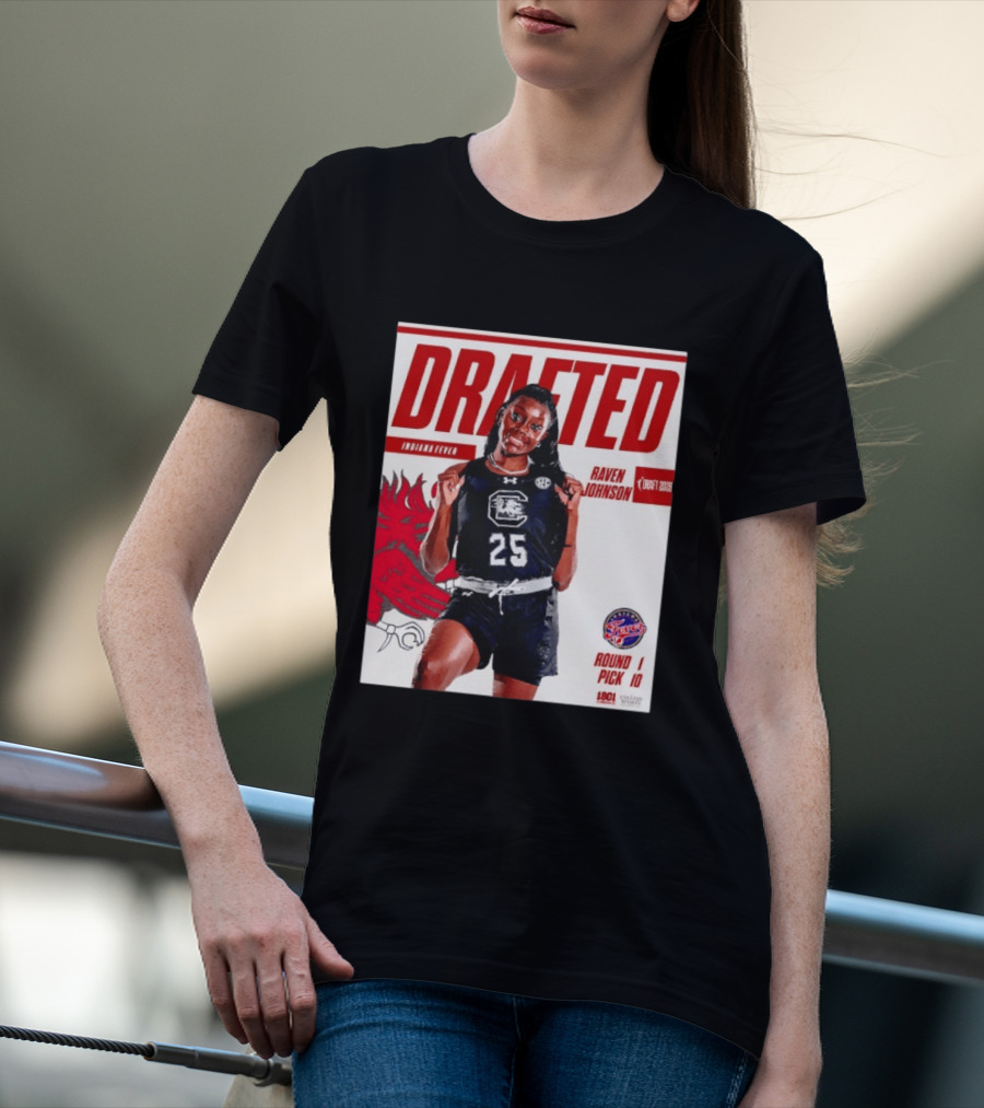 Raven Johnson Drafted Round 1 Pick 10 Indiana Fever WNBA 2026 T-Shirt